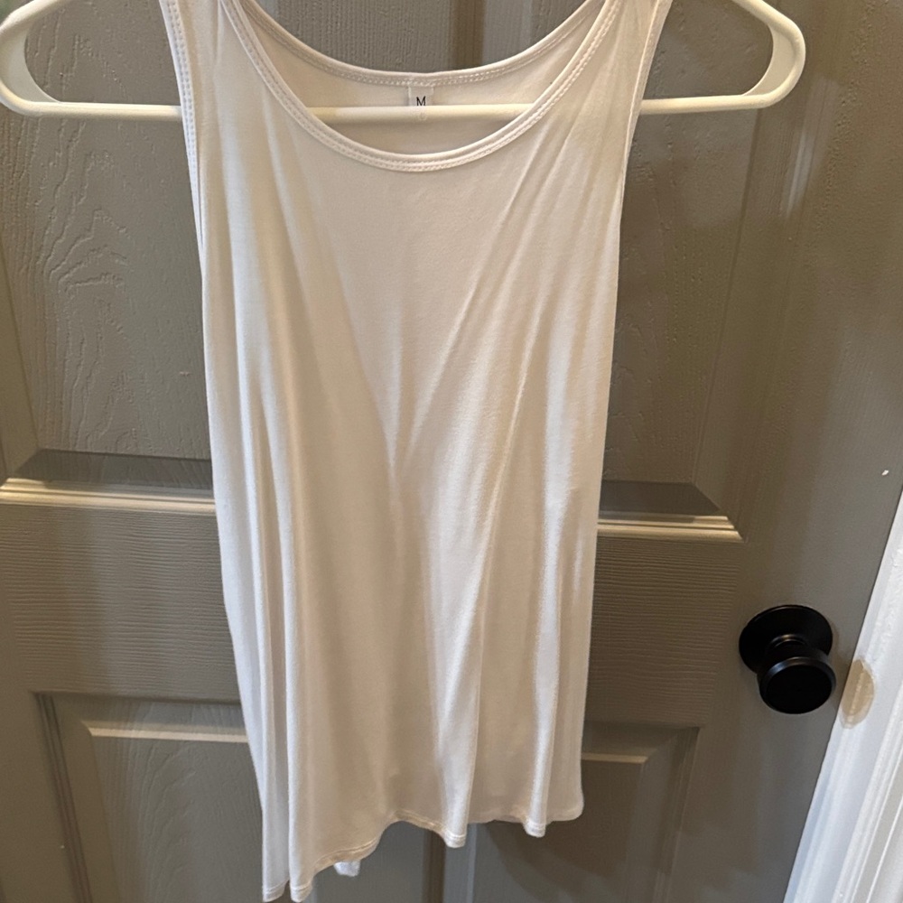 Tie back White Sleeveless Tank Top